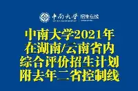 中南大學2021年在湖南、雲南2省綜合評價類招生計畫公佈